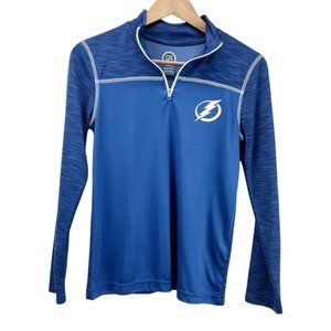 NHL Tampa Bay Lightning 1/4 Zip Quick Dry Top Blue Boys Youth L (12-14)